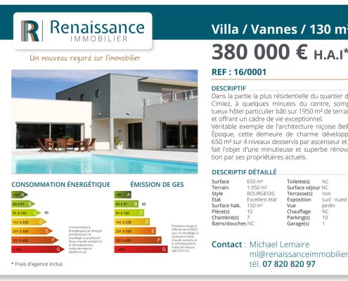 Annonce vitrine -renaissance immobilier