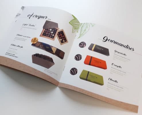 Conception graphique du catalogue de la chocolaterie