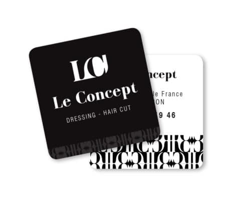 Des cartes de visite sur-mesure pour ce salon de coiffure et dressing