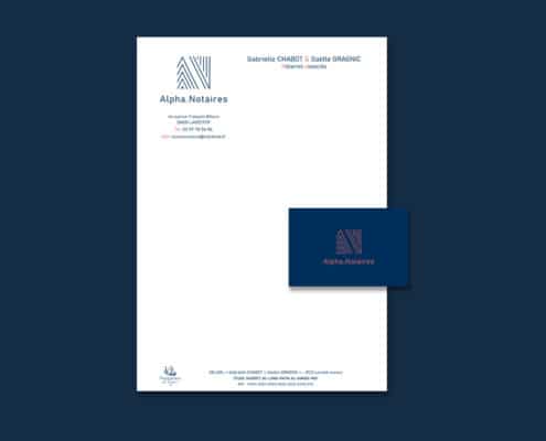 Création du papier en-tête de l'office notarial Alpha Notaires
