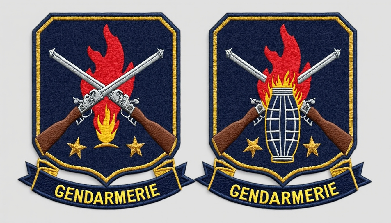 découvrez la symbolique du logo de la gendarmerie nationale, centré sur l'emblématique grenade, un symbole de protection et d'autorité.